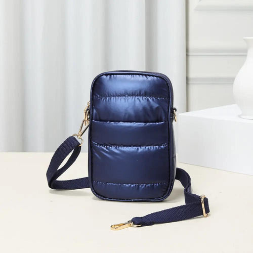 NAVY PUFFER CROSSBODY BAG