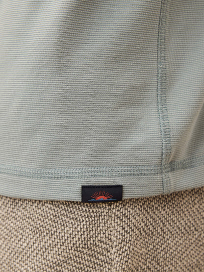 Long-Sleeve Waffle Henley - Alaskan Blue