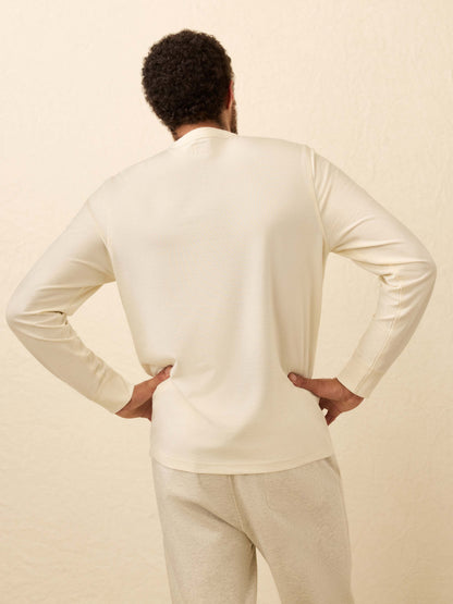 Long-Sleeve Waffle Henley - Snow