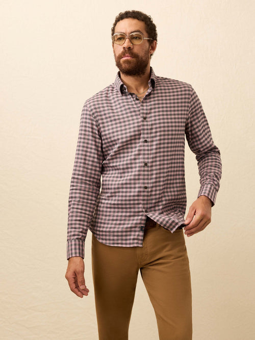 Soft Twill Movement™ Shirt - Charcoal Plum Gingham