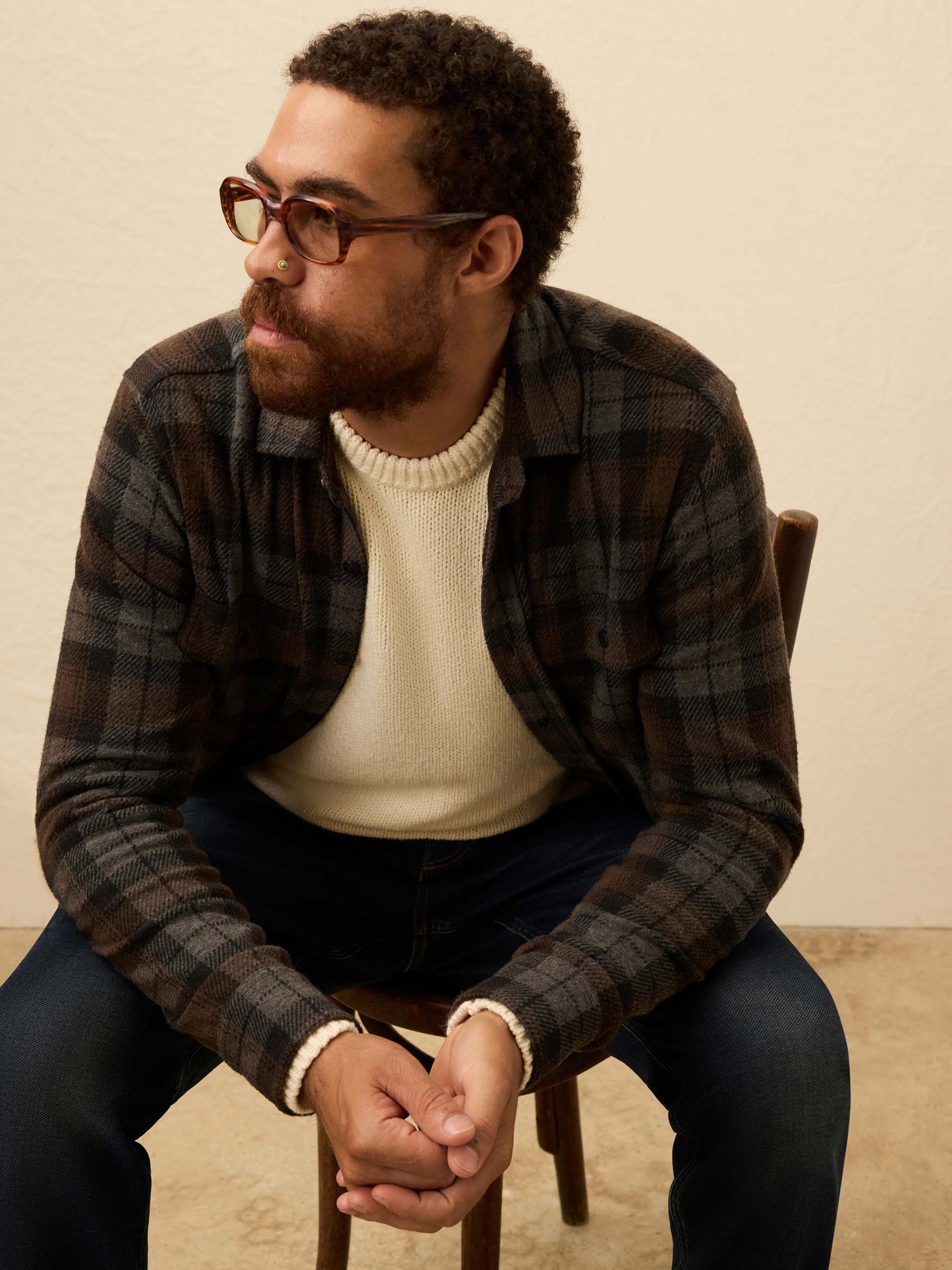 Legend™ Sweater Shirt - Grey Woods Plaid