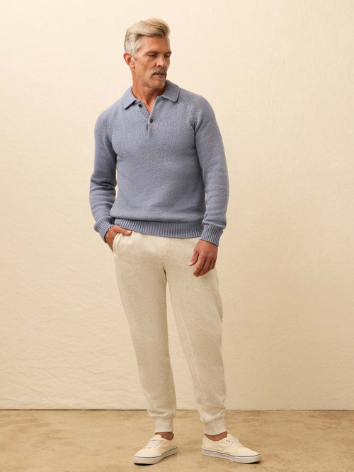 Heirloom Long-Sleeve Sweater Polo - Flint