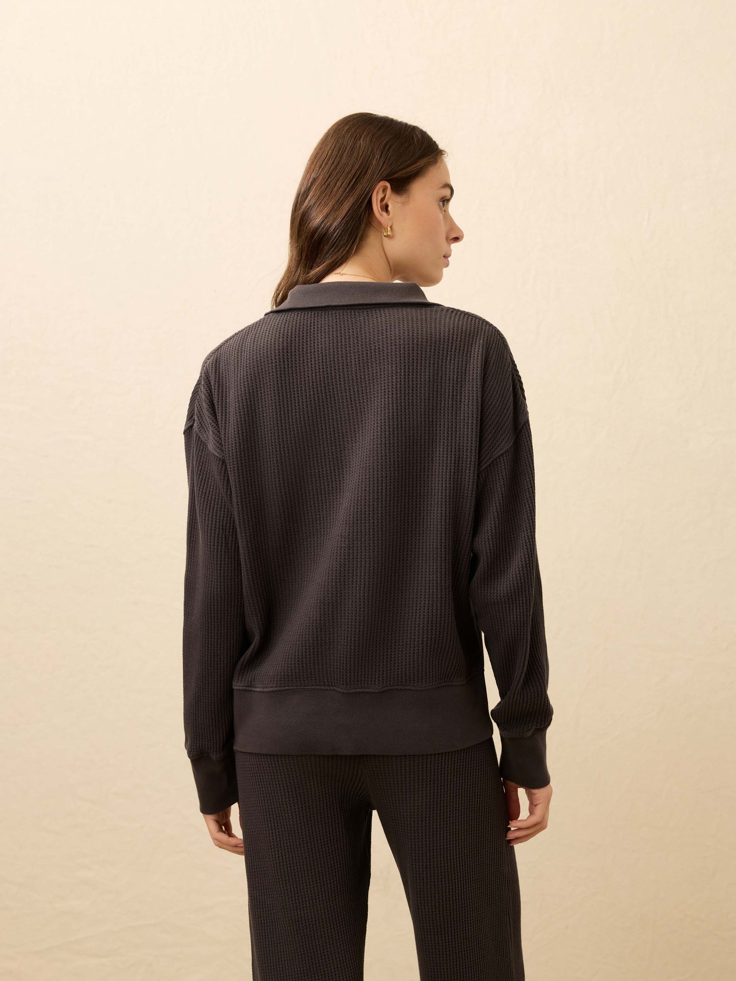 Apres Waffle Henley - Washed Black