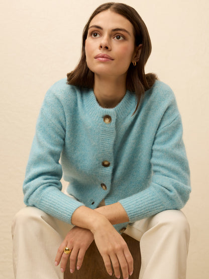 Alpine Cozy Cardigan - Lake Blue