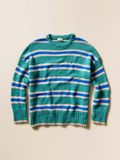 Heirloom Cotton Summit Pullover - Shoreline Green Stripe