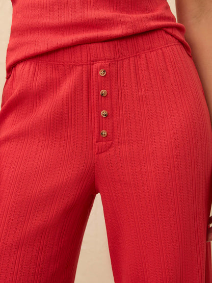 Paradise Pointelle Pant - Tomato