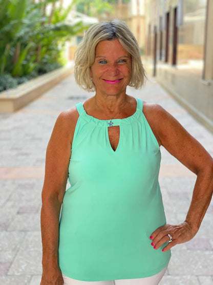 SEAFOAM GREEN KEYHOLE TOP FINAL SALE
