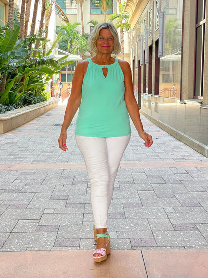 SEAFOAM GREEN KEYHOLE TOP FINAL SALE