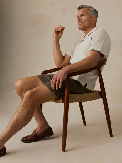 Essential Linen Short (6.5") - Dark Palm