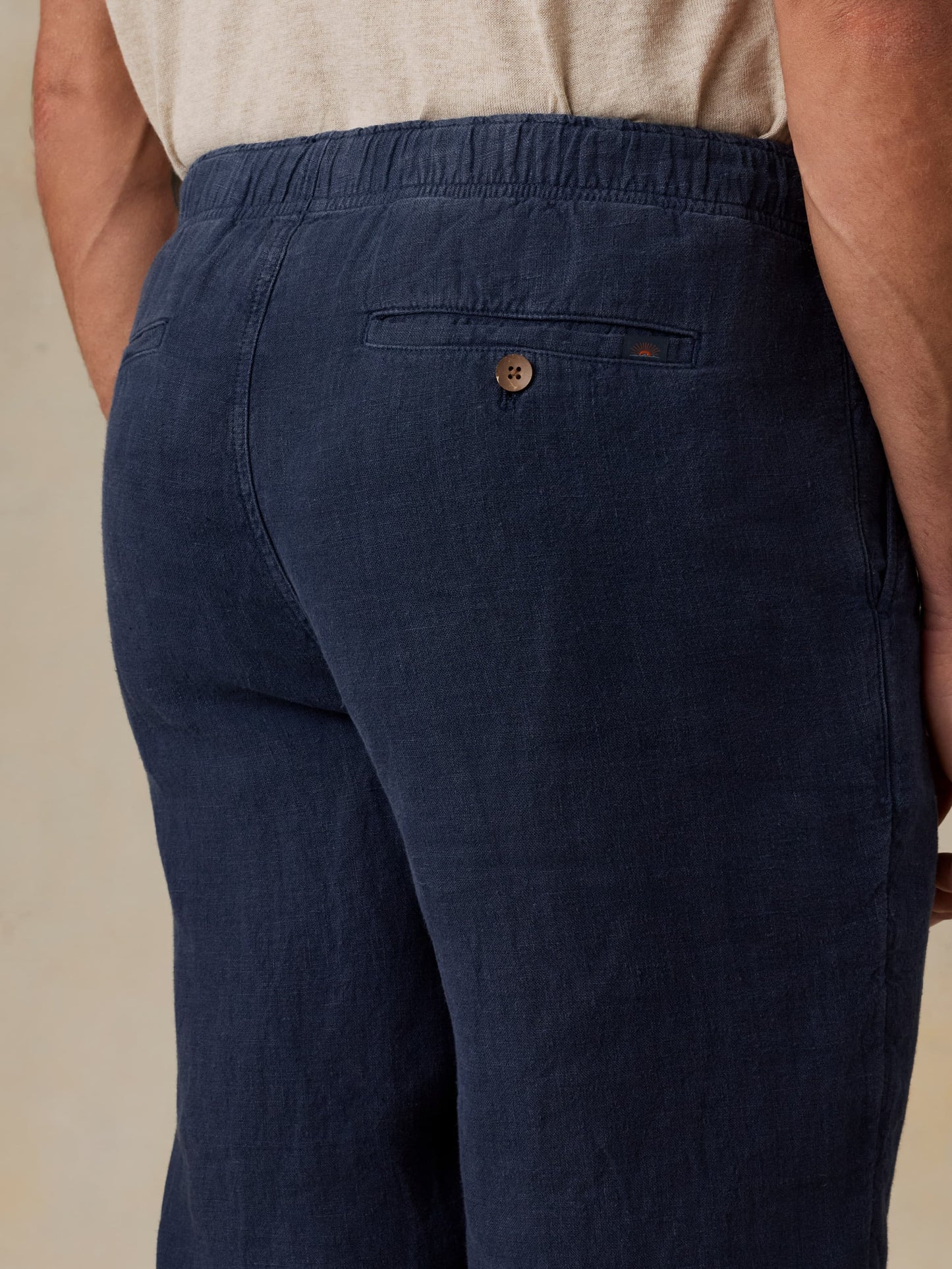 Linen Drawstring Pant - Island Navy