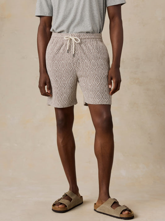 Oasis Drawstring Short - Brown Island Medallion