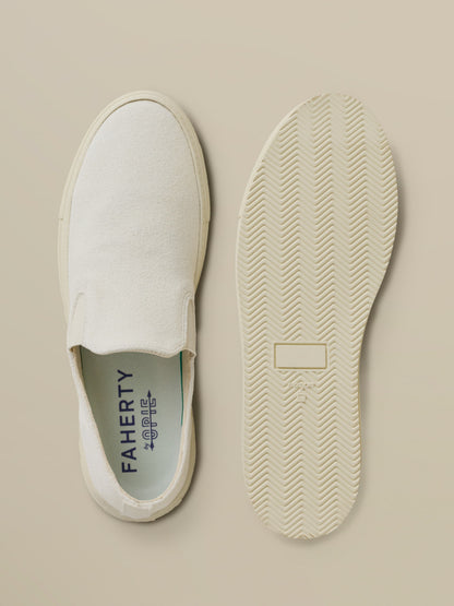 Faherty X Opie Way Slip On Sneaker - Off White