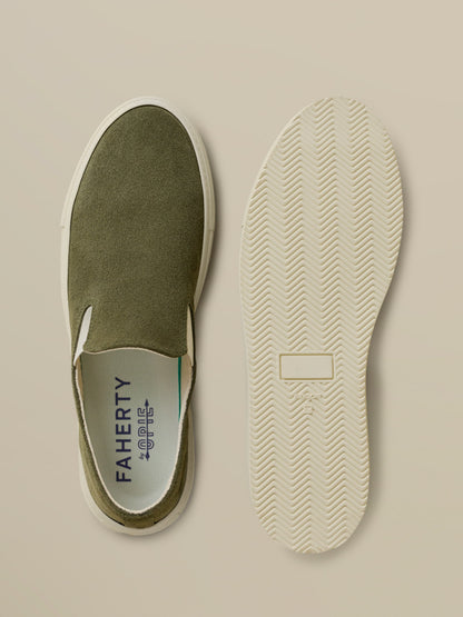 Faherty X Opie Way Slip On Sneaker - Olive