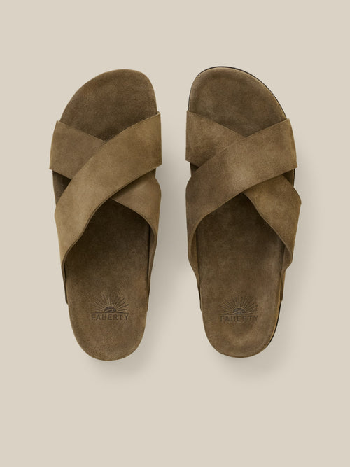 Men's Low Tide Suede Slide - Olive