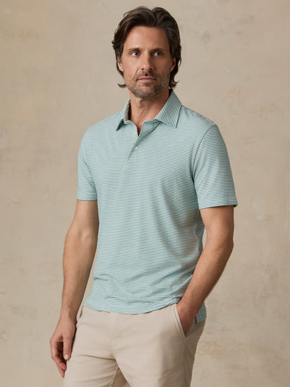 Short-Sleeve Movement™ Polo - Ivory Spring Stripe
