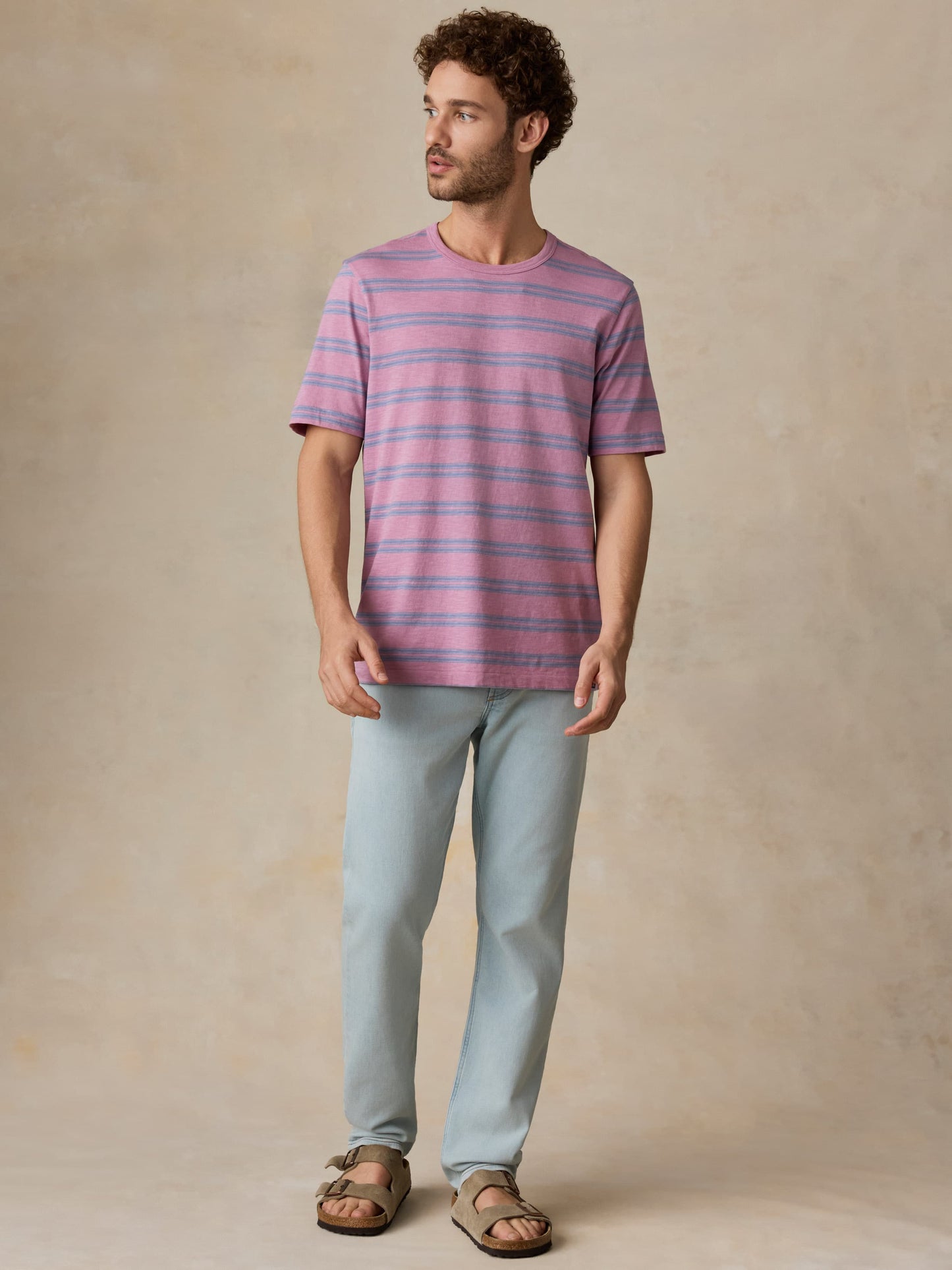 Sunwashed Regenerative Tee - Coast Orchid Stripe