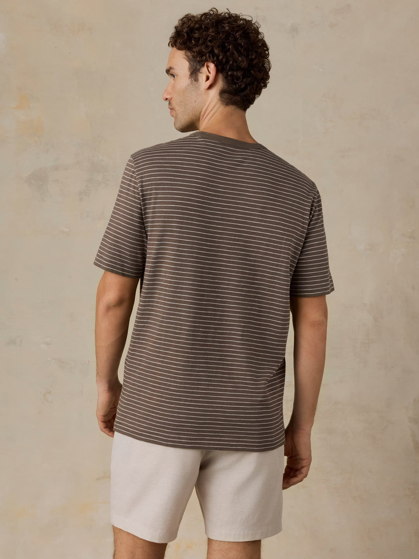 Sunwashed Regenerative Tee - Verona Brown Stripe