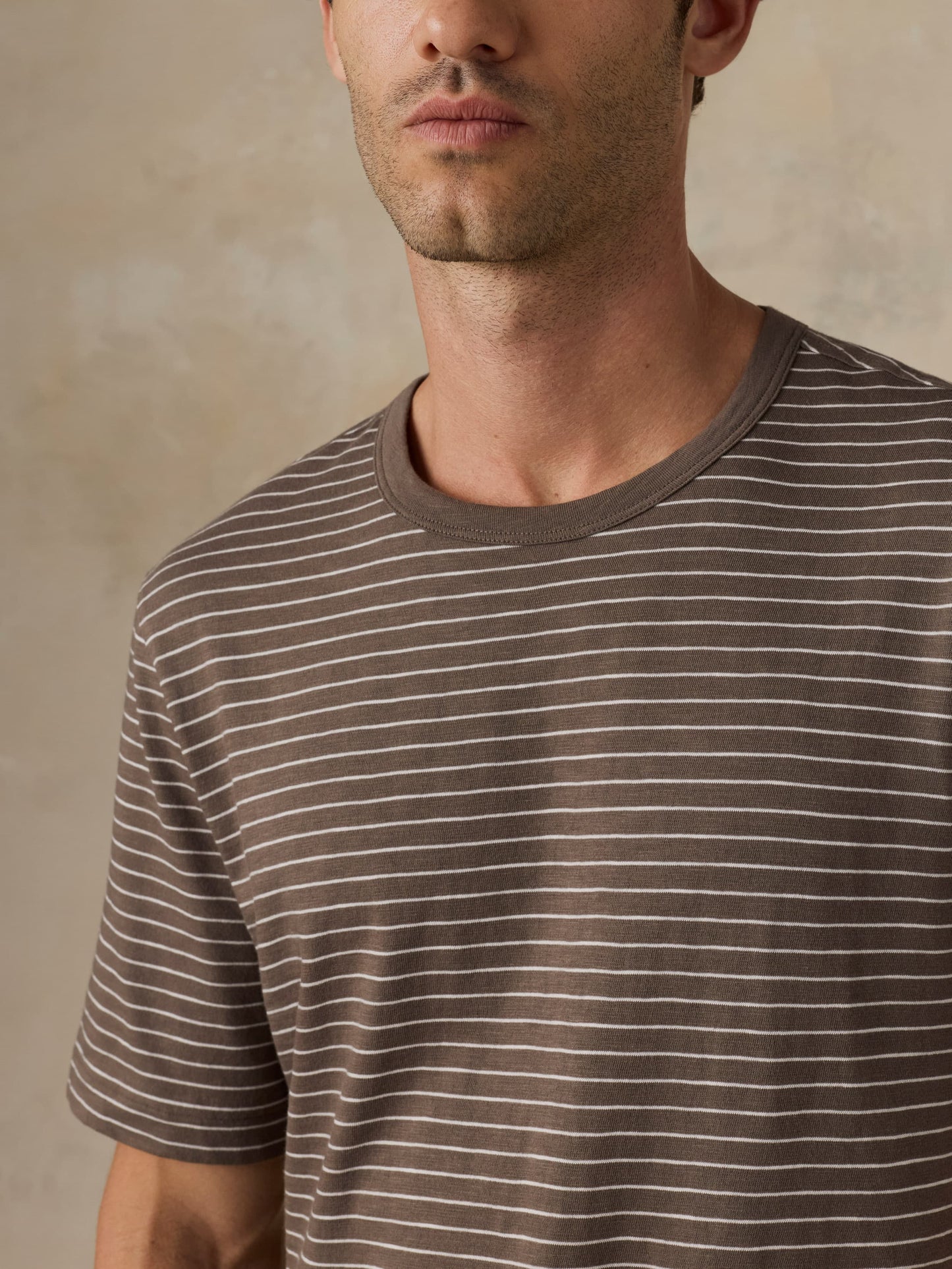 Sunwashed Regenerative Tee - Verona Brown Stripe