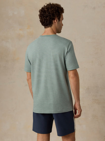 Sunwashed Regenerative Tee - Verona Green Stripe