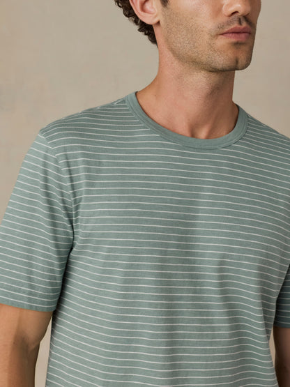 Sunwashed Regenerative Tee - Verona Green Stripe