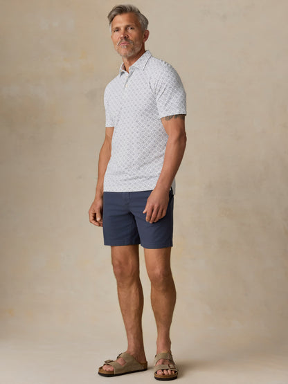 Short-Sleeve Movement™ Pique Polo - Ivory Blue Moonlight
