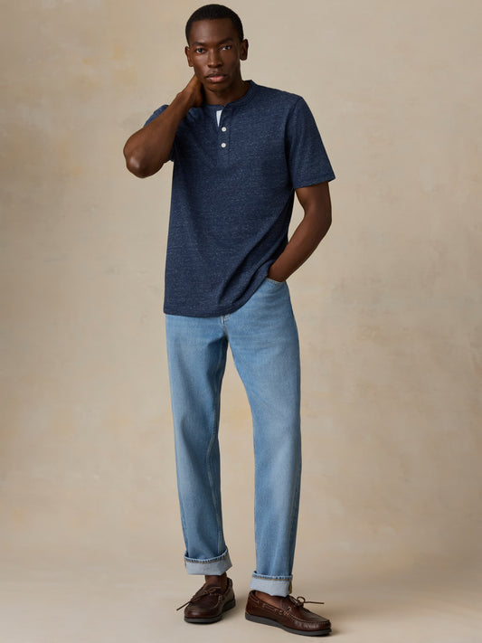 Short-Sleeve Breeze Henley - Midnight Skies Heather