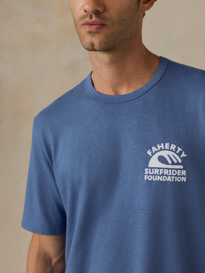 Faherty x Surfrider Sunwashed Regenerative Tee - Blue Horizon