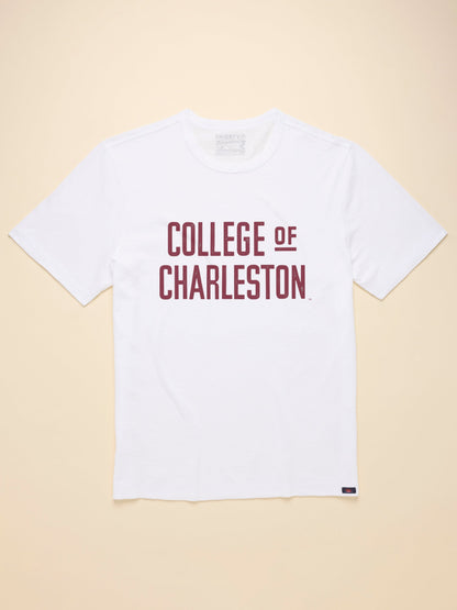 College of Charleston Sunwashed Tee - White