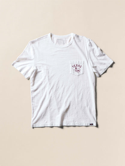 Texas A&M Sunwashed Pocket Tee - White