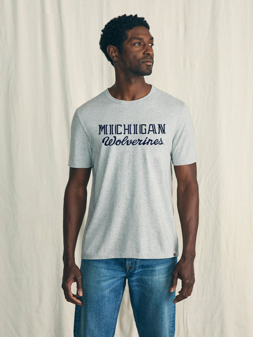 University of Michigan Sunwashed Tee - Granite Heather