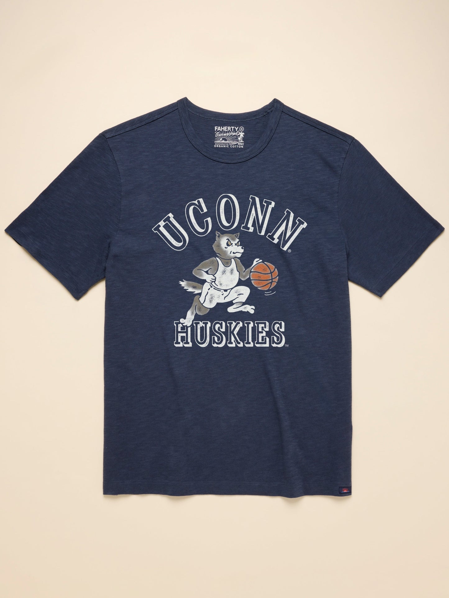 University of Connecticut Sunwashed Tee - Dune Navy
