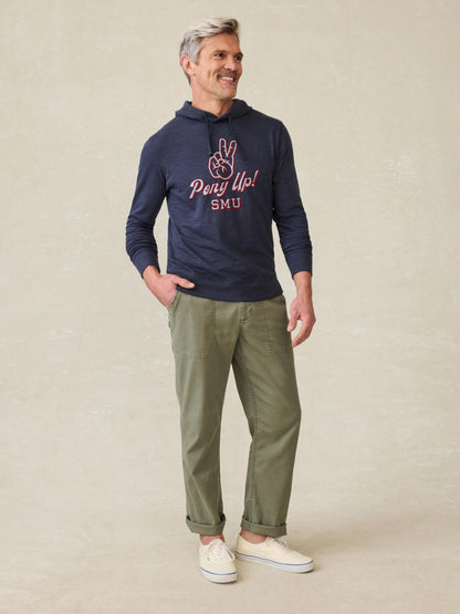 Southern Methodist University Sunwashed Slub Hoodie - Blue Nights