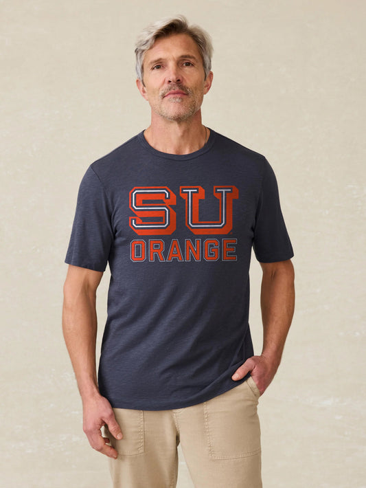 Syracuse University Sunwashed Regenerative Tee - Dune Navy