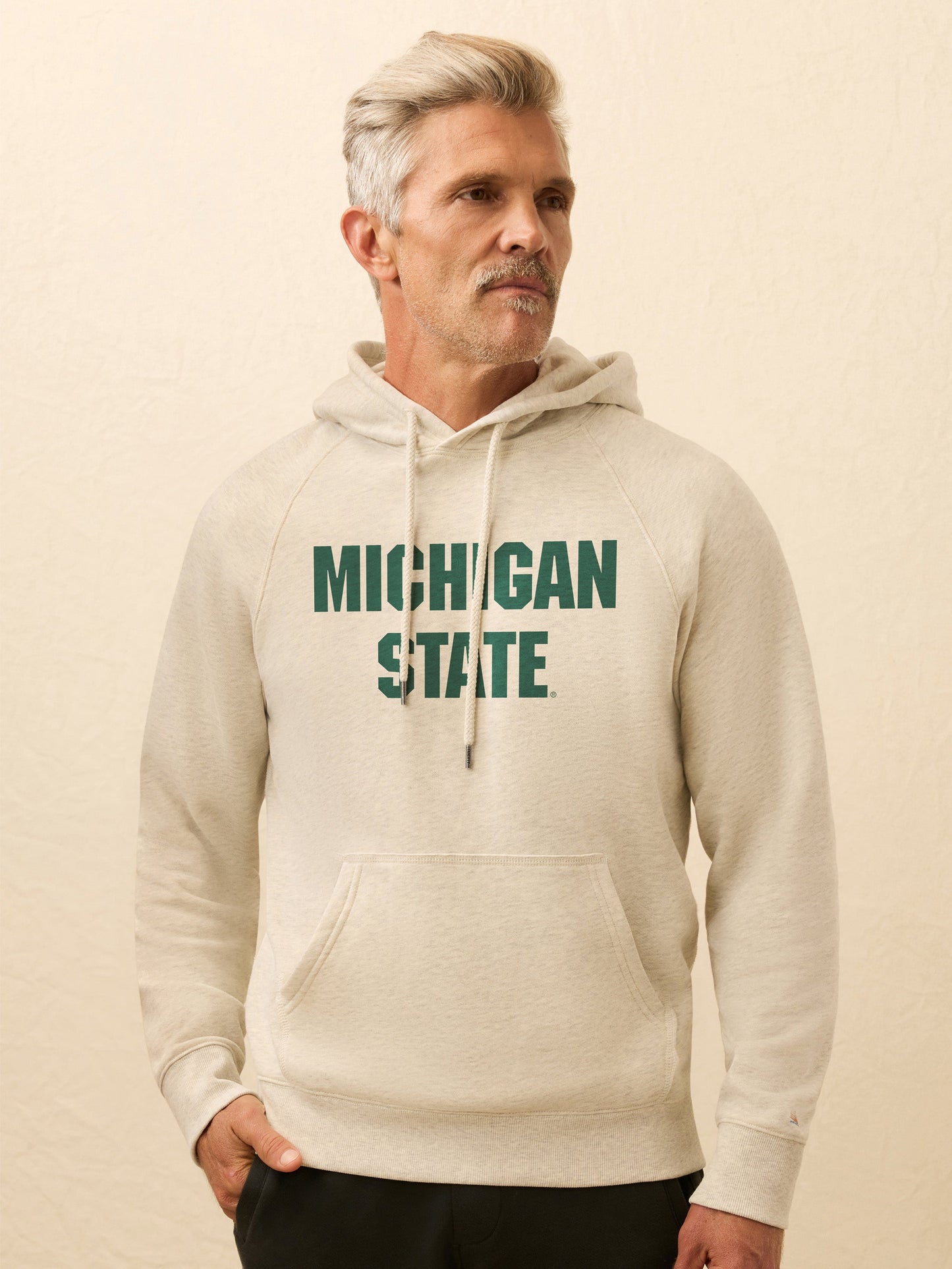 Michigan State High Standard Fleece Hoodie - Antique Ivory Heather
