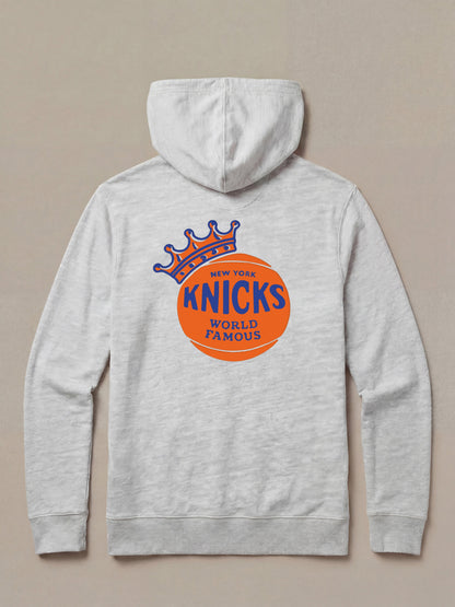 NY Knicks Sunwashed Organic Hoodie - Light Grey Heather