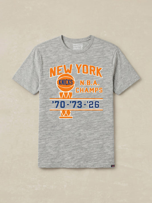 NY Knicks Sunwashed Regenerative Tee - Granite Heather