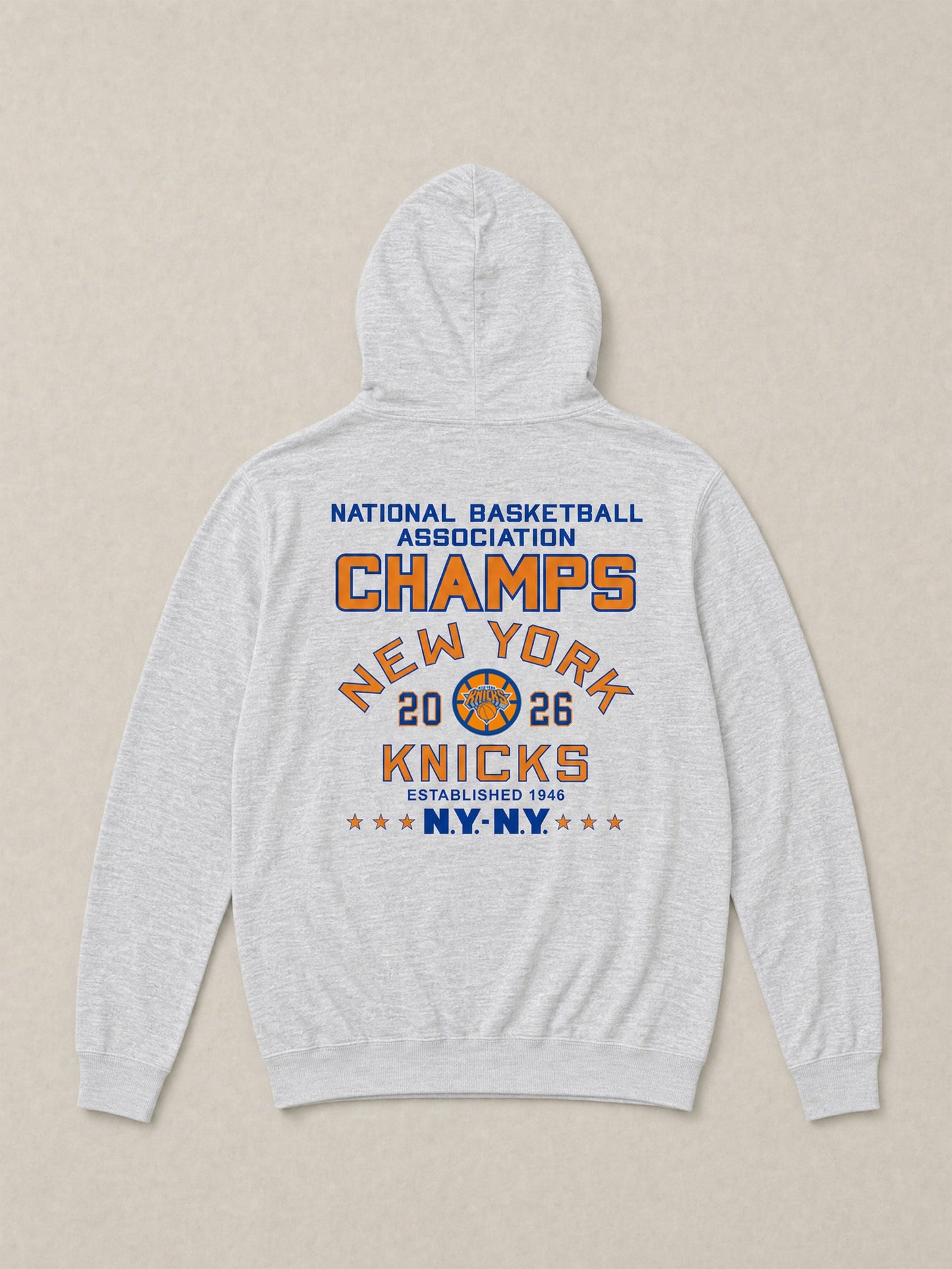 NY Knicks Sunwashed Organic Hoodie - Light Grey Heather