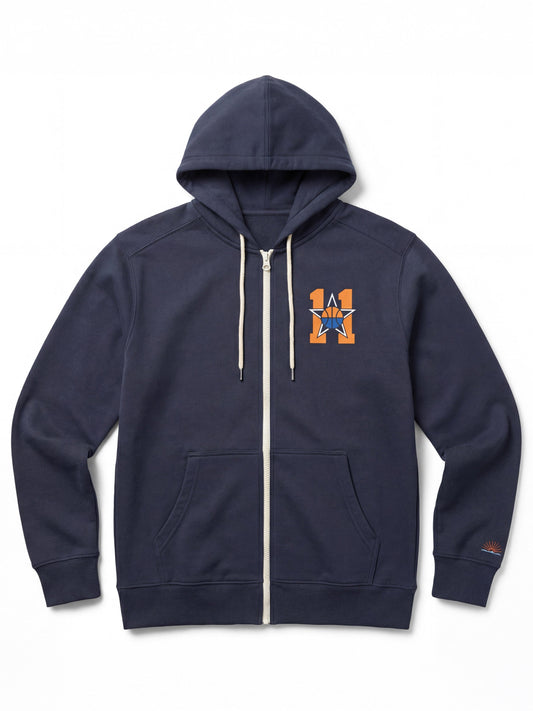 Jalen Brunson All-Star Weekend High Standard Fleece Zip Hoodie - Blue Nights