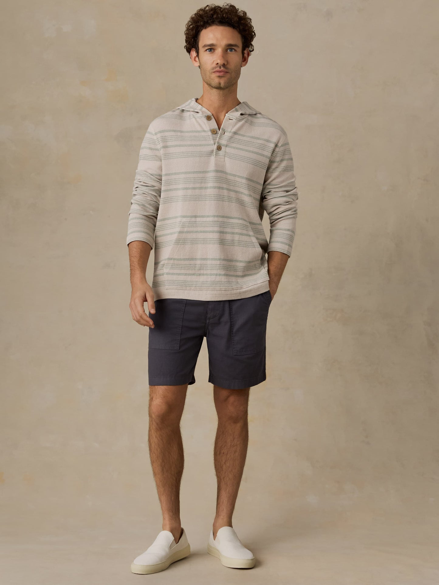 Oasis Hoodie - Sage Beach Stripe