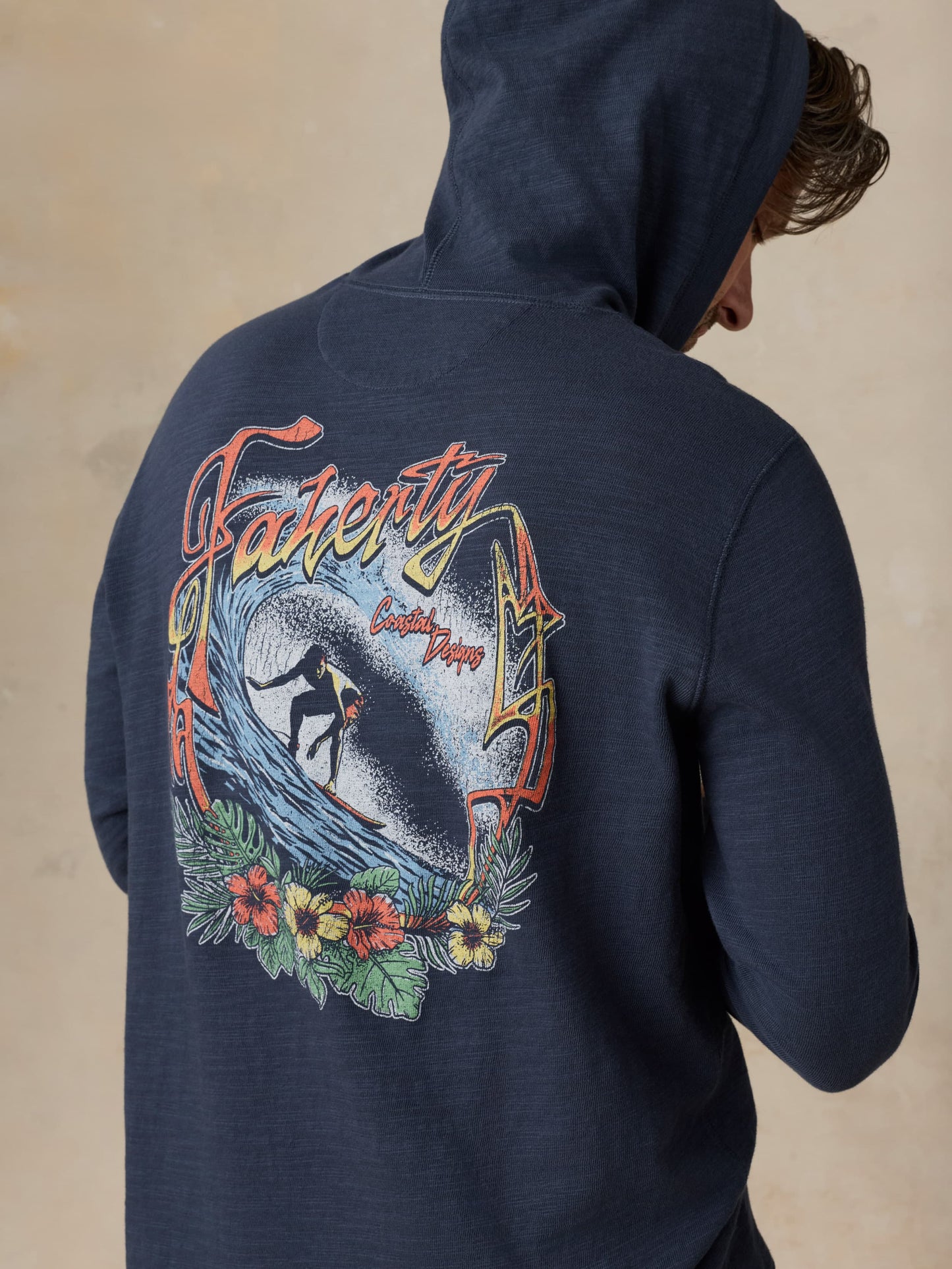 Sunwashed Organic Graphic Hoodie - Blue Nights