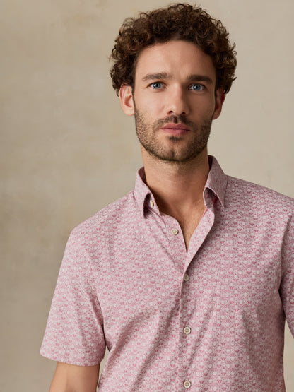 Short-Sleeve Movement™ Monterey Shirt - Rose Palm Mosaic