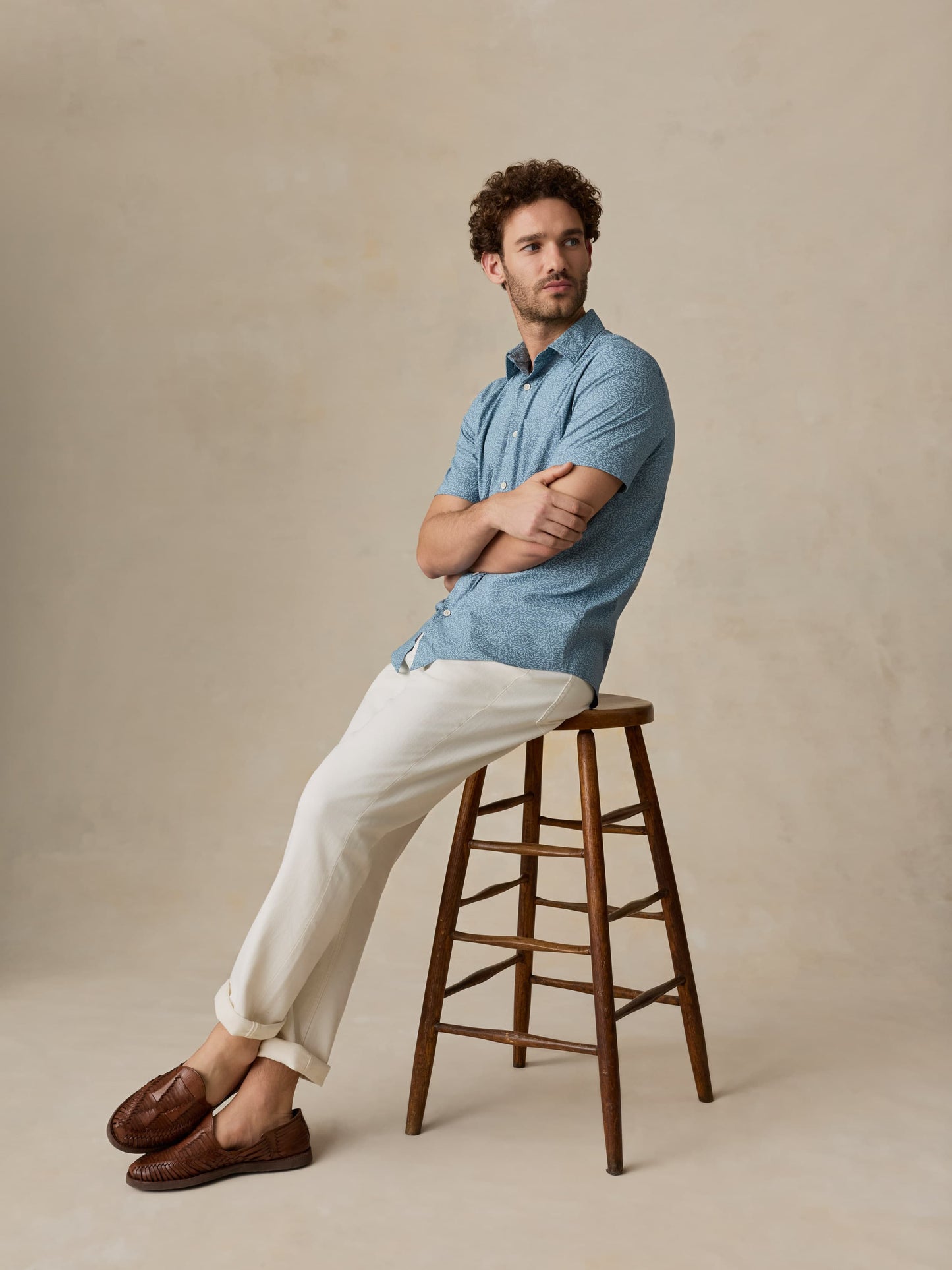 Short-Sleeve Movement™ Monterey Shirt - Teal Grove Foliage