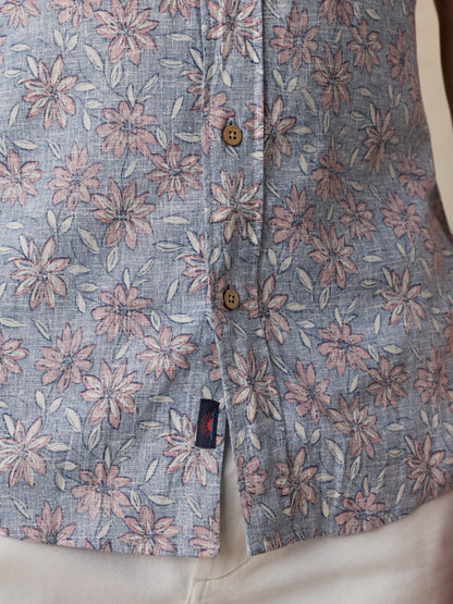 Short-Sleeve Breeze Shirt - Antique Berry Floral