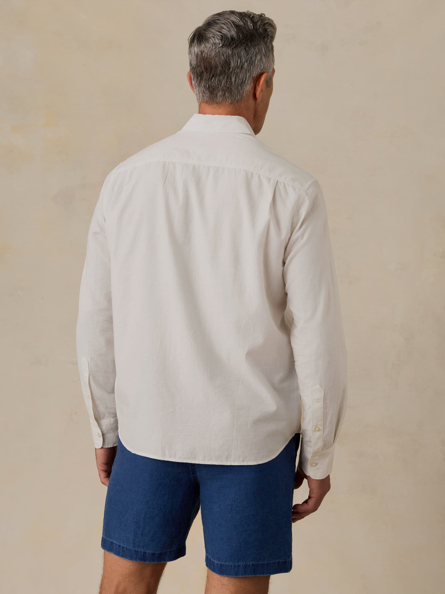 Long-Sleeve Weightless Cotton Shirt - Pure White