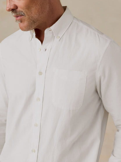 Long-Sleeve Weightless Cotton Shirt - Pure White