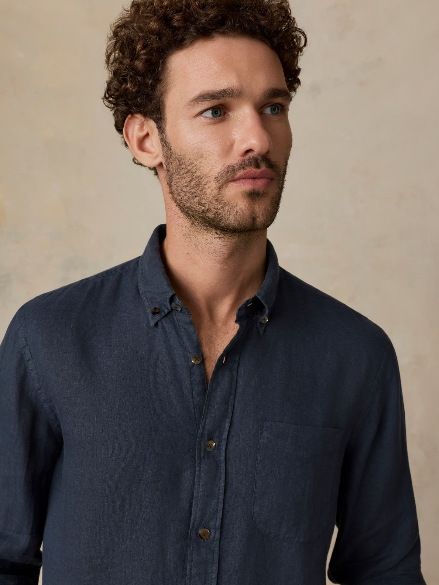Sunwashed Linen Shirt - Navy Bay