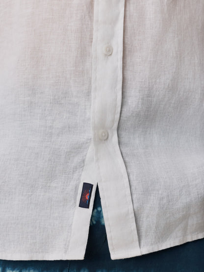 Sunwashed Linen Shirt - Pure White