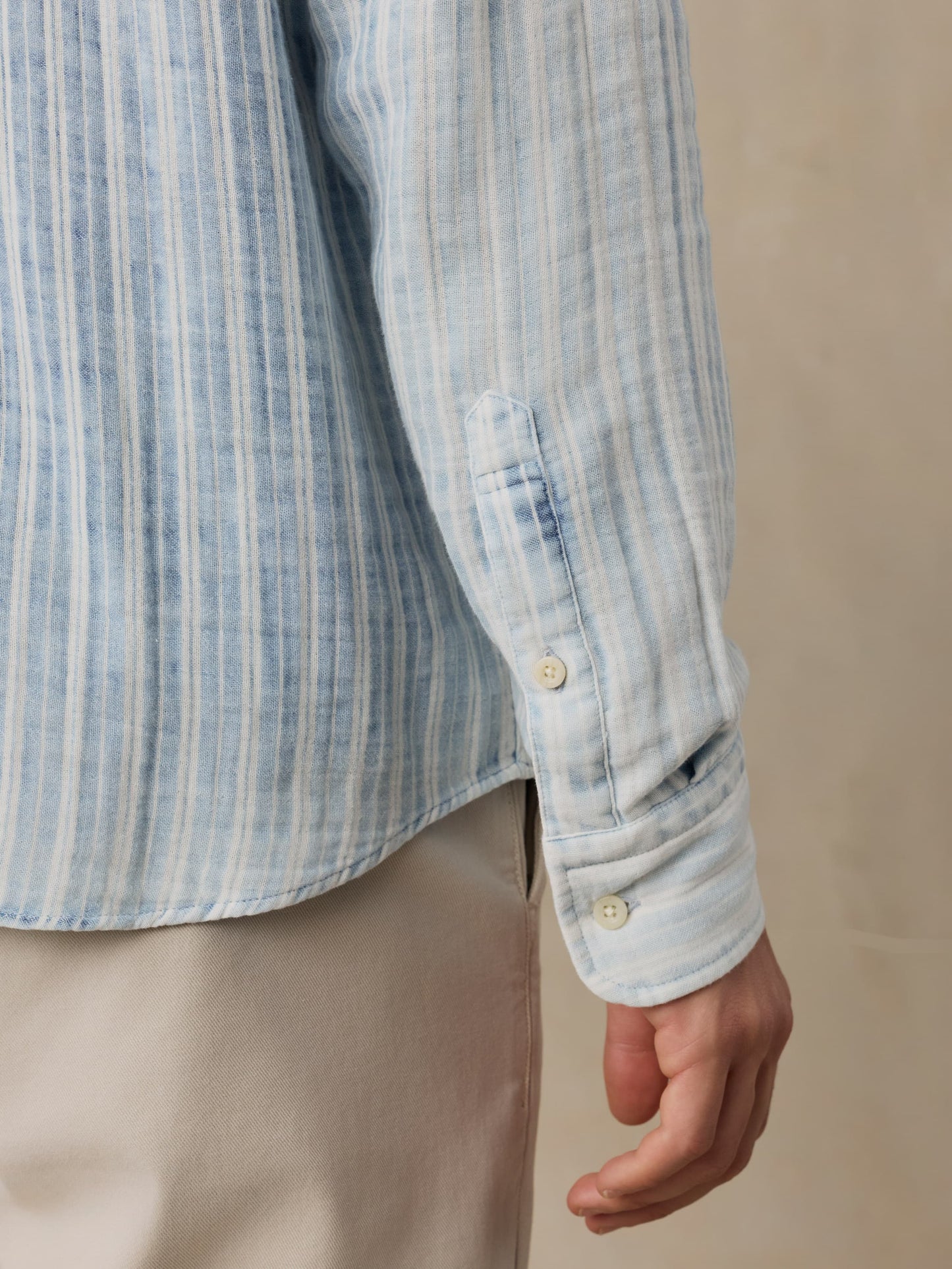 Double Gauze Shirt - Indigo Sky Stripe