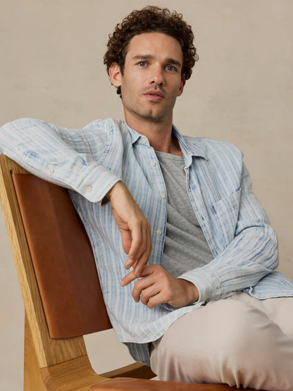 Double Gauze Shirt - Indigo Sky Stripe