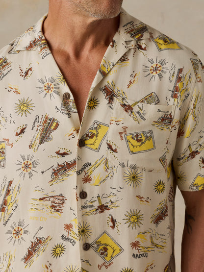 Short-Sleeve Kona Camp Shirt - Wave Breaks Scenic